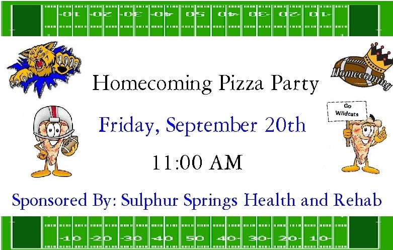 Sulphur Springs Senior Citizens Center Holding Homecoming Pizza Party on Friday