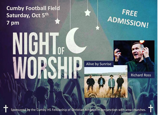 Cumby High School Fellowship of Christian Athletes Hosting Night of Worship Event on Saturday Night