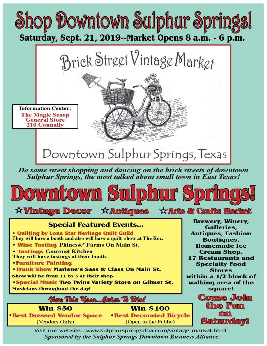 Annual Brick Street Vintage Market Coming to Downtown Sulphur Springs on Saturday
