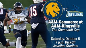 No. 21 Texas A&M-Commerce Lions Football Heads South for Chennault Cup Battle with Javelinas