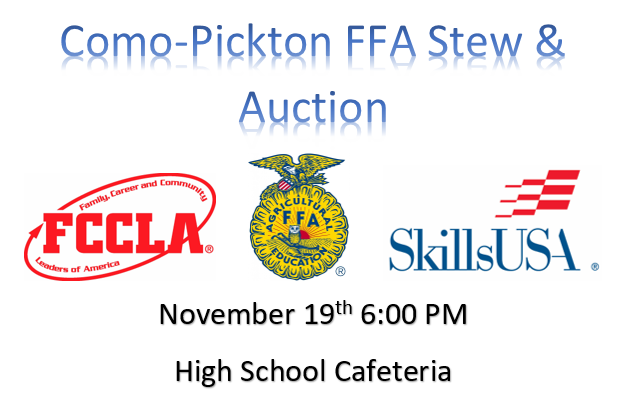 Annual Como-Pickton FFA Stew and Auction Coming Up on Tuesday, November 19th