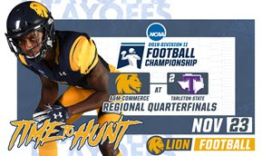 TEXAS A&M-COMMERCE FOOTBALL: A&M-Commerce qualifies for NCAA Division II playoffs for fifth straight season; will travel to Tarleton in first round