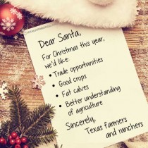 YOUR TEXAS AGRICULTURE MINUTE: Trade agreements, good prices on farmers’ Christmas lists Presented by Texas Farm Bureau’s Mike Miesse