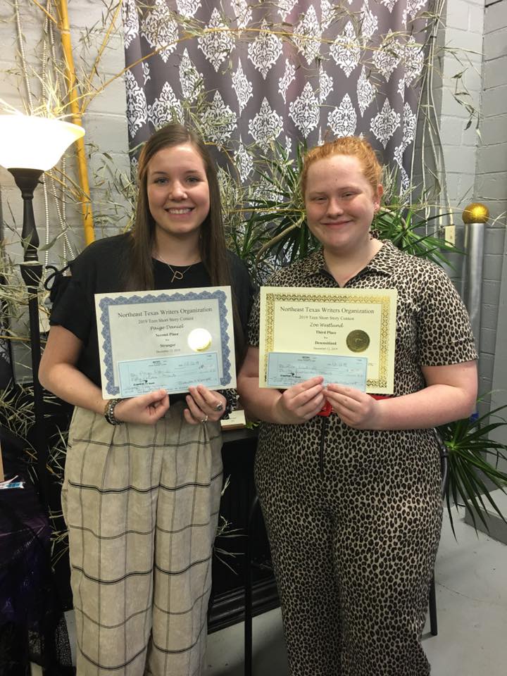 Two SSHS Students Named Winners of North East Texas Writers Organization Short Story Contest