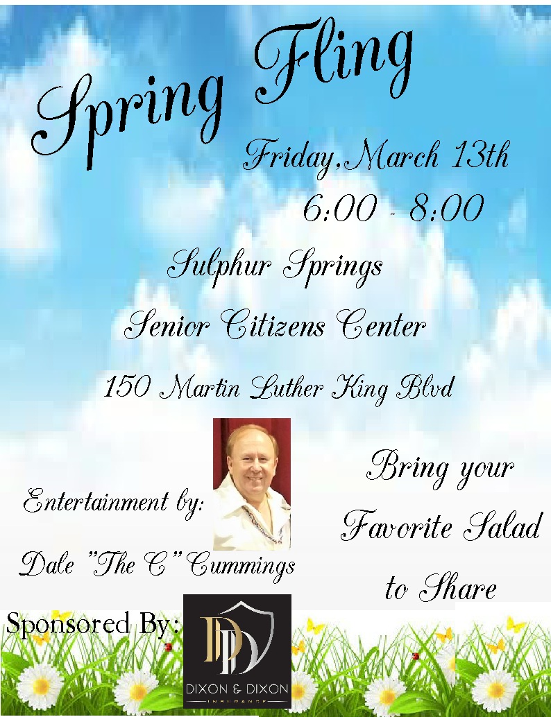 Sulphur Springs Senior Citizens Center Hosting Spring Fling Tomorrow Night