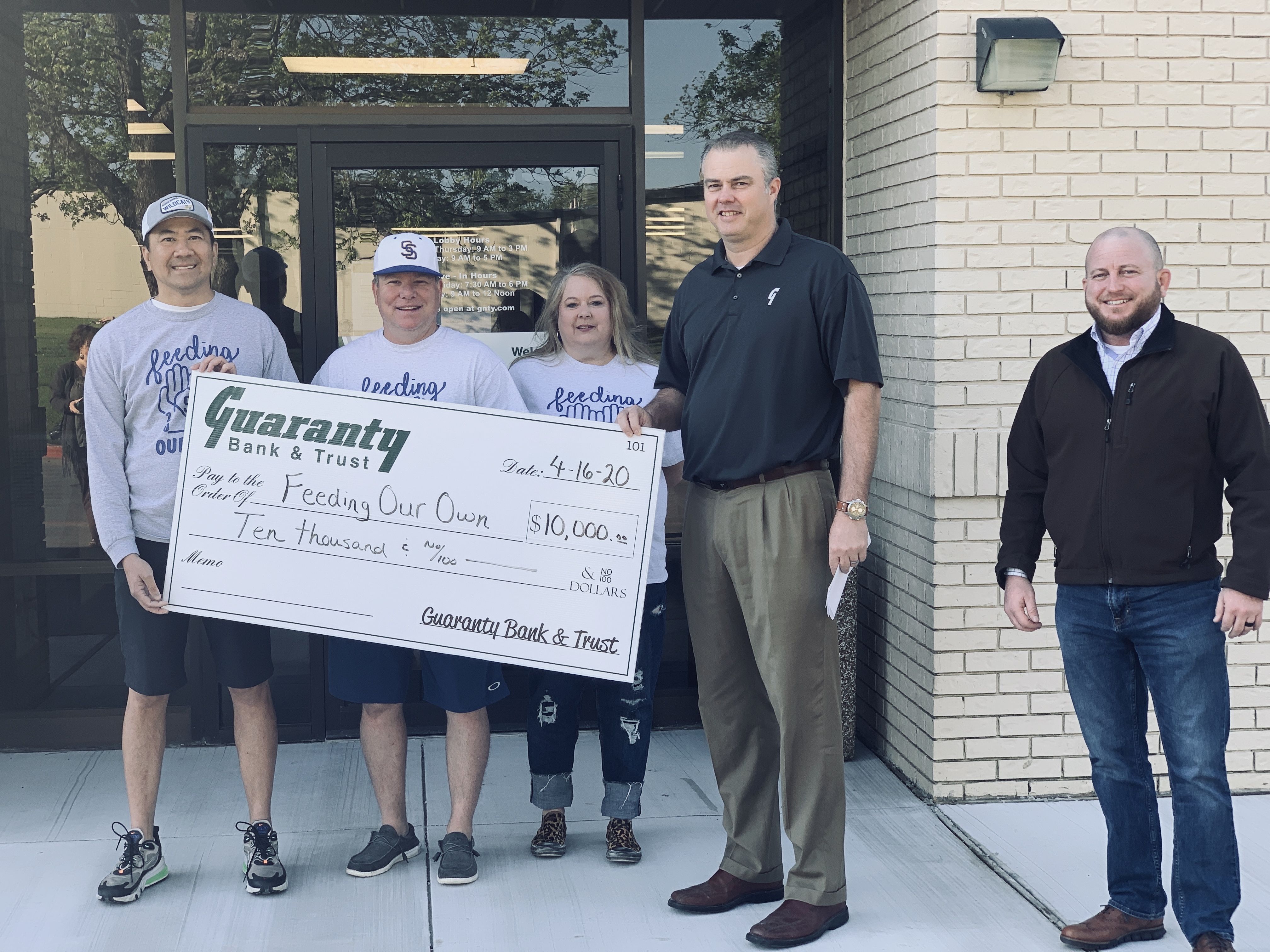 Guaranty Bank & Trust Gives $10,000 Donation to Feeding Our Own