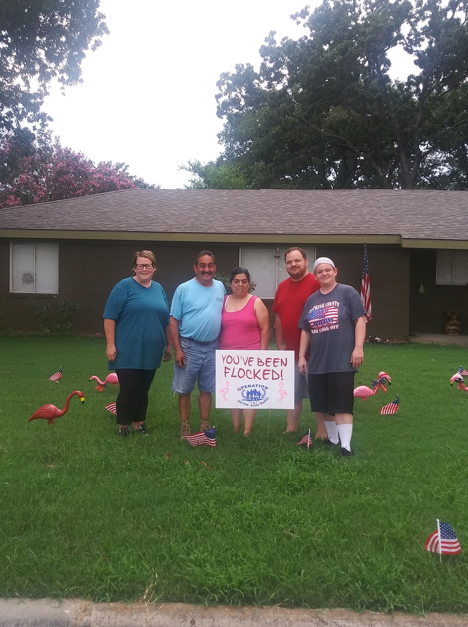 Send a Flock of Freedom Flamingos to a Friend’s House to Raise Money for Operation Victor Echo Tango!
