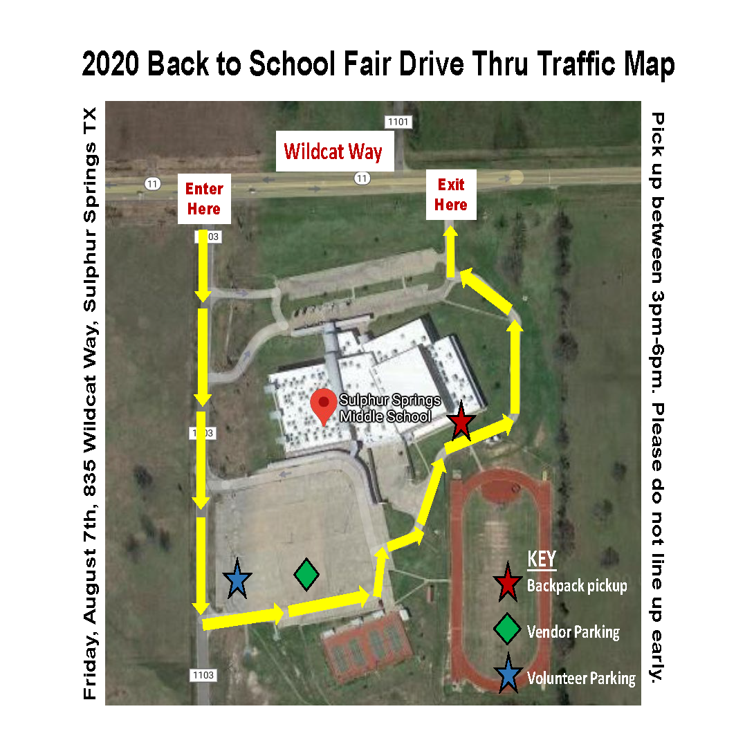 CANHelp-2020 Hopkins County Back to School Fair Traffic Map