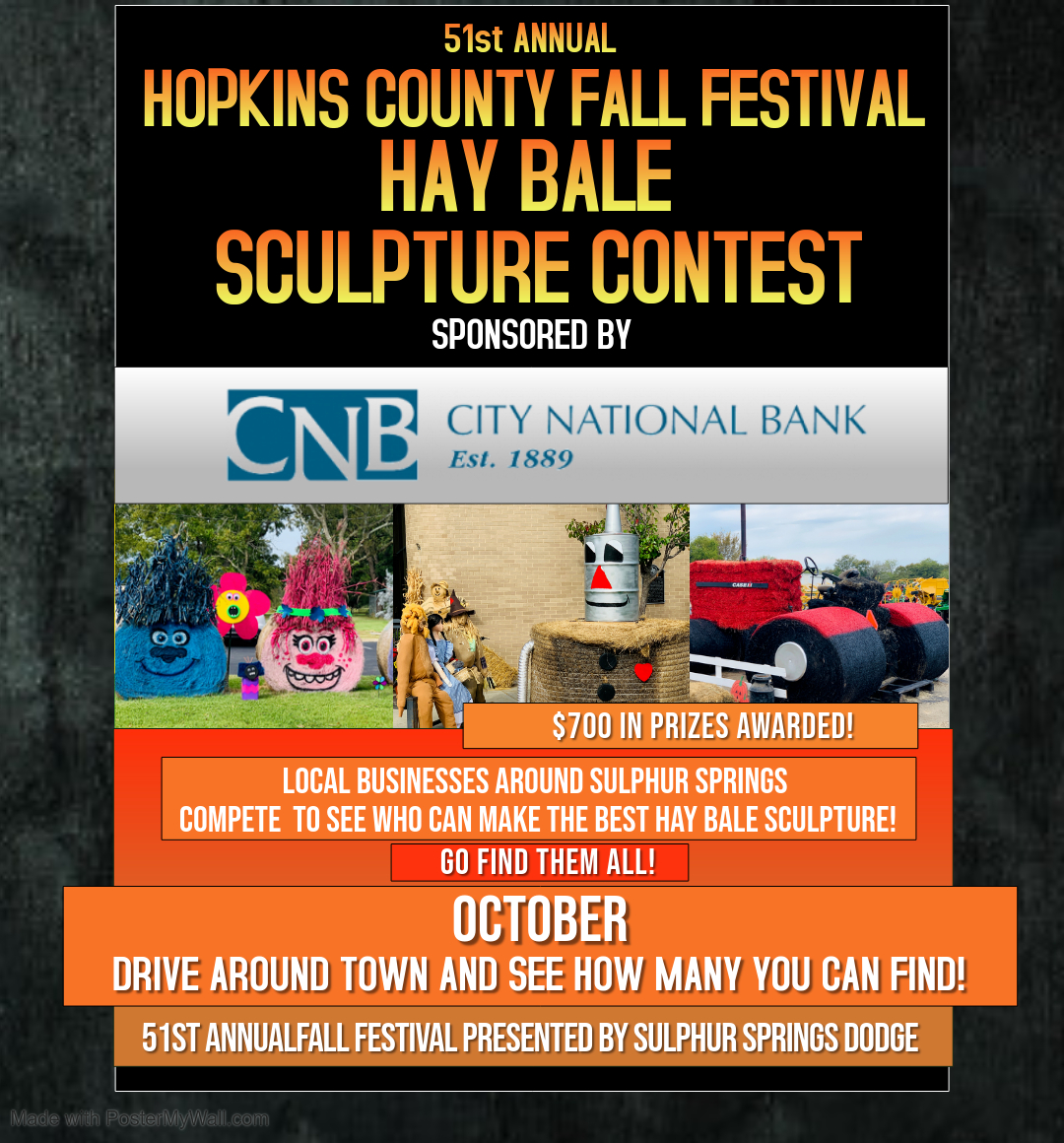 Sign-Ups Begin for 2020 Hopkins County Fall Festival Hay Bale Sculpture Contest!