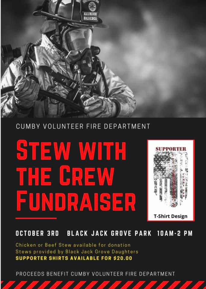 Cumby Volunteer Fire Department Hosting Stew with the Crew on Saturday