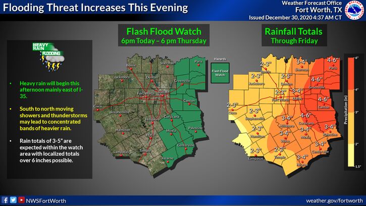 Flash Flood Watch Issued for Hopkins County from 6 PM Wednesday to 6 PM Thursday