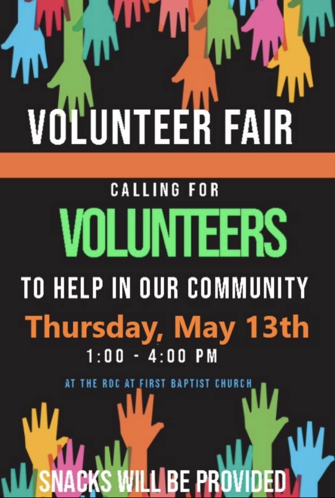 Volunteer Fair Planned for May 13th