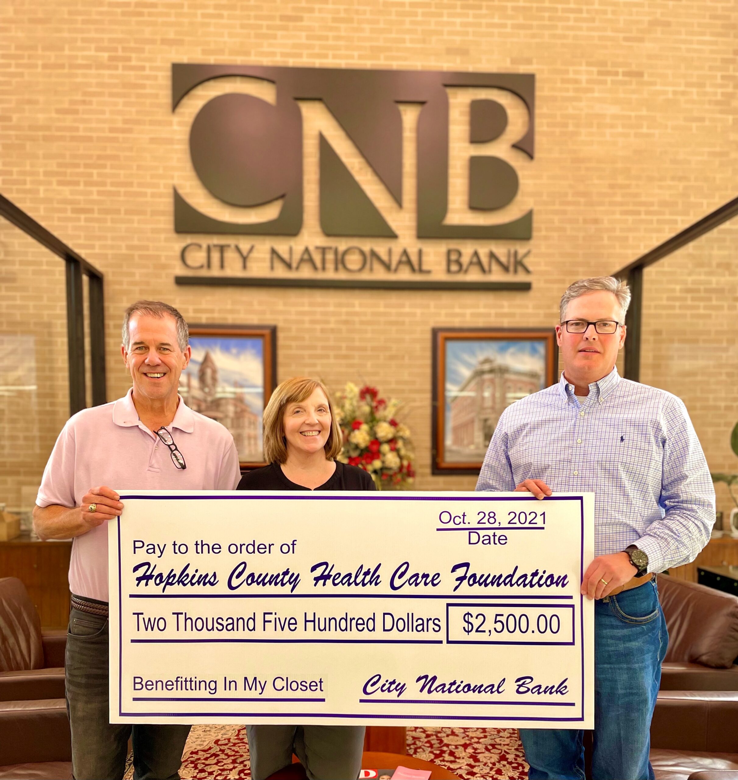 City National Bank donates to help cancer screenings