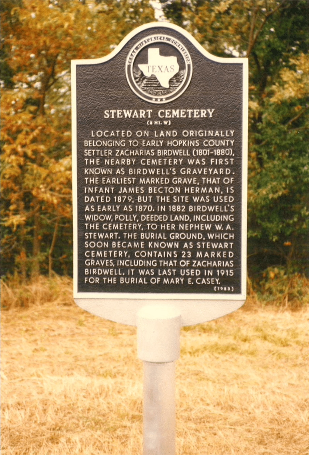 History of the Stewart-Birdwell Cemetery