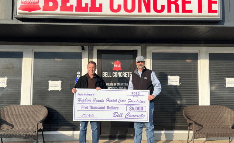 Bell Concrete sponsoring Hopkins County Health Care Foundation