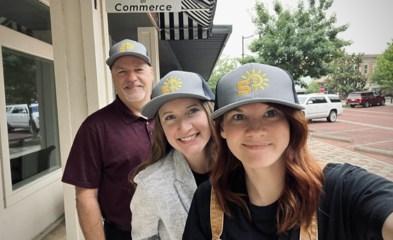 Hopkins County Chamber of commerce sports local business merch on casual Fridays